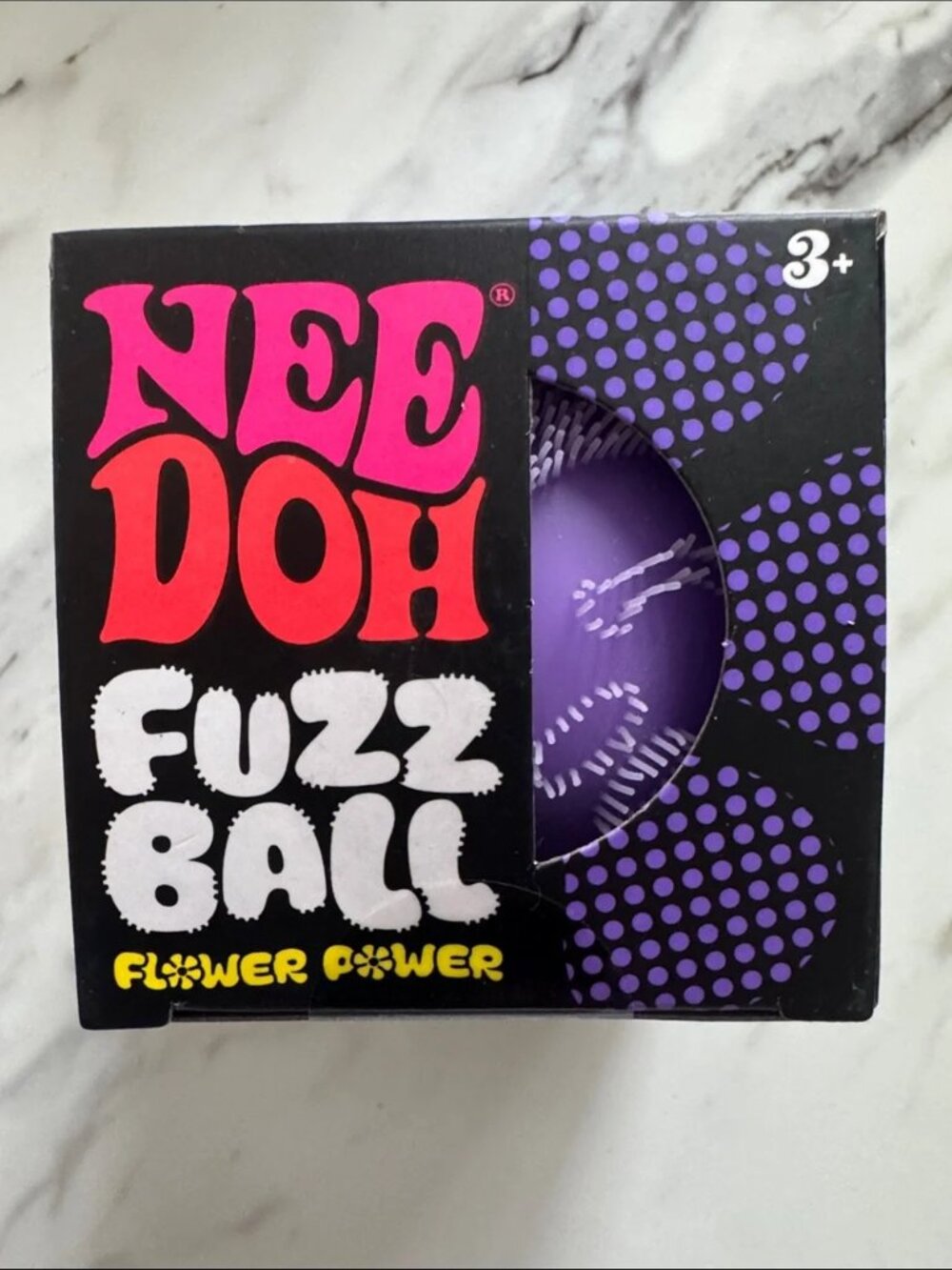 Authentic NeeDoh Fuzz Ball - Purple flower power